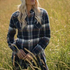 Navy Army Plaid Button Down